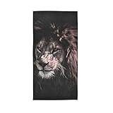 Abschluss für Badezimmer Home Hotel Fitnessraum Spa Gast Mehrzweck Dekorative hochsaugfähige Badetücher Handweiche große Löwen Wildtier Cool 30x15 Z