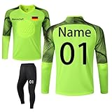 LAIFU Torwarttrikot Personalisieren (Torwarttrikot + Torwarthose) 4 Farben Torwarttrikot Kinder Erwachsene Name Team N