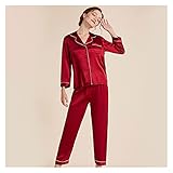 ZHIHUI Seide Homewear Set Maulbeerseide Pyjamas Fashion Casual High-End Damen Pyjama Set (Color : A2, Size : XL)