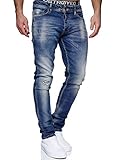 MERISH Jeans Herren Slim Fit Jeanshose Stretch Denim Designer Hose 1507 (33-30, 1506-2 Blau)