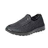BAOFUBA Stiefel Herren Herbst und Winter Warme Stiefeletten Outdoor rutschfeste Ankle Boots Round Toe Kurze Stiefel Leichtgewicht Schneestiefel Mode Baumwollschuhe F