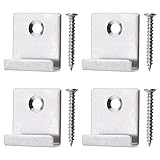 30 Stück WPC Befestigungsclips Anfang/Endklammer, Versteckte Starter Befestigung Board Clip mit Selbstschneidender Schraube Edelstahl DIY Hardware (Silber)