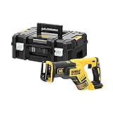 DeWalt Akku-Säbelsäge/ Reciprosäge (18 Volt, extrem Kompakt, handlich, lange Laufzeit und Lebensdauer, inkl. TSTAK Box II, Lieferung ohne Akku und Ladegerät) DCS367NT