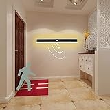 Lange Streifen Schwarz Außenwandleuchten LED mit Bewegungssensor Außen/Innen IP65 Wasserdicht Warmweiß 3000K Lampe Wandleuchte Modern Up Down Wandbeleuchtung Wohnzimmer Schlafzimmer Flur Garten W