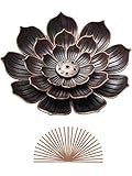 Räucherstäbchenhalter Lotusstick Aschefänger Weihrauchbehälter Set, Räucherstäbchenhalter in Lotus-Form, Lotus Censer Stick Incense Holder for Stick Incense mit 30 Räucherstäbchen für Bü
