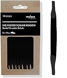 MYLACE - Schnürsenkel ohne binden - 14 Senkel für 1 Paar - nachhaltig verpackt - nie wieder Schuhe binden (Mono Black)