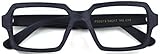 J&L Glasses Retro Klassisches Nerd Klar Hornbrille Brille mit Fensterglas Damen Herren Brillenfassung holz Stil (Black)