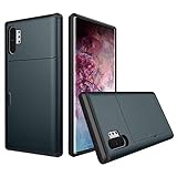 Suhctup Schutzhülle für Samsung Galaxy Note 10 Plus, PC, hart, mit Kartenschlitzen, Schutzhülle und TPU Rahmen, doppelter Schutz, stoßfest, kratzfest, Schutzhülle (Marineblau)