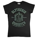 Harry Potter Slytherin Quidditch Tailliertes Damen T-Shirt in den Groessen S-XXL, Damenmode Slim Fit Top, Geburtstagsgeschenke, Mama Tochter Schwester Geschenk