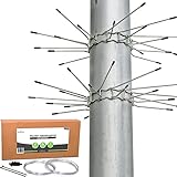 gardenson Marder-Schutz für Fallrohre | 2er Set Marderabwehr-Gürtel aus Edelstahl | 100mm Ø rostfreies Stachelband Dachrinne | Inkl. ABWEHR-DRAHT