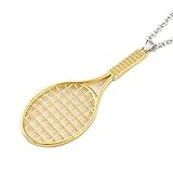 Kreative Persönlichkeit Mode Fitness Serie Tennisschläger Gold Badminton Schläger Metall Anhänger Halskette Anhänger Hip Hop Männer Und Frauen Schmuckzubehö