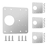 Scharnier Reparaturplatte, 4 Stück Schrankscharnier Reparaturplatten, Edelstahl Scharnier Reparaturset mit Befestigungsschrauben für Küche, Schrank, Möbel, Regale(4 Stück)