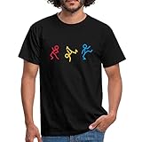Spreadshirt Tanzende Strichmännchen T-Shirts Männer T-Shirt, L, Schw