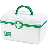 Medizin-Box-Haushalt Medizin-Aufbewahrungsbox mehrschichtige Erste-Hilfe-Box Portable Medical Box HMLIFE (Color : Green, Size : 21cm*17cm*15.5cm)