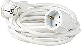 Schwabe Verlängerungsleitung mit Flachstecker - für den Innenbereich - extrem flach - Verlängerungskabel 5 m - Schutzkontaktstecker & Schutzkontaktkupplung - 230V, 16A - IP20 - weiß, as 50521