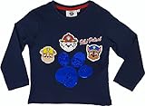 Paw-Patrol Jungen Langarmshirt Wende-Pailletten (Dunkelblau, 104, Numeric_104)