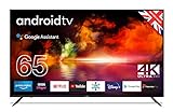 Cello ZG0256 65 inch 4K Ultra HD Smart Android TV with Freeview Play, Google Assistant, Google Chromecast, 3 x HDMI and 2 x USB Made in the UK (2021 model)