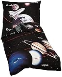 Herding Young Collection Bettwäsche-Set, Sonnensystem Wendemotiv, Kopfkissenbezug 80 x 80 cm, Bettbezug 135 x 200 cm, Mit leichtläufigem Reißverschluss, 100% Baumwolle/Renforcé