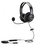 USB Headset mit Noise Cancelling Mikrofon, Stereo Onear PC Kopfhörer für Computer Laptop Homeoffice Call Center Business Skype Teams Voip Softphone Chat, Pro Mic für Spracherkennung Dragon N