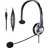 PC Headset Handy für iPhone Laptop Computer, Kopfhörer Handy 3,5mm Klinke mit Mikrofon für Smartphone Skype Webinar Business Office Call Center, Kristallklar Chat, Super L