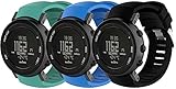 Gransho Uhrenarmband kompatibel mit Suunto Core ALU Black, Premium Weiches Silikon Verstellbarer Ersatzgurt (3-Pack I)