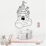 Blume Schloss Wandaufkleber Selbstklebende Vinyl Wasserdichte Wandkunst Vinyl Wandtattoo Kreative Aufkleber A3 43x69