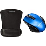 Amazon Basics - Mauspad mit Gel-Handballenauflage & Ergonomische kabellose Maus - DPI einstellbar - B