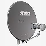 Fuba 2 Teilnehmer Sat Anlage DAL 802 A | Sat Komplettanlage mit Fuba DAL 800 A Alu Sat-Schüssel/Sat-Spiegel anthrazit + Fuba DEK 217 Twin LNB für 2 Receiver/Teilnehmer (HDTV-, 4K- und 3D-kompatibel)