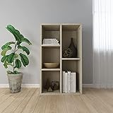 Bücherregal mit 5 Fächern, Sideboard TV Schrank Wohnzimmer Schränke Aufbewahrungsschränke Garderobenschränke für Heim Büro 50x25x80 cm Spanp