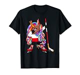 Dabbing Brown Unicorn Poland Ice Hockey Fans Trikot Sport T-S