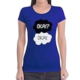 Okay? Okay Damen Blau XX-Large T-Shirt Slim Fit - Schicksal Mieser Verräter Mode Fault Our TFIOS S