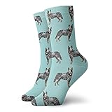 Socken mit australischem Rinderhund, einfache blaue Tönung, legere Crew-Socken, knöchelhoch, sportlich, Strümpfe für Damen und H