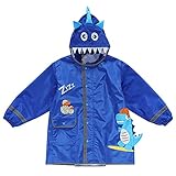 PROTAURI Kinder Regenmantel - Jungen Mädchen All-in-One Regen Poncho Regenanzug Wiederverwendbare Tier Regenbekleidung Kinder Regenjacken mit reflektierenden Streifen für Schulcamping R