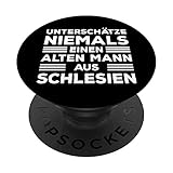 Unterschätze niemals einen alten Mann aus Schlesien Opa Papa PopSockets mit austauschbarem PopGrip