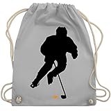 Shirtracer Eishockey Trikot Ersatz - Eishockey Spieler - Unisize - Hellgrau - eishockey. trikot - WM110 - Turnbeutel und Stoffbeutel aus Baumw