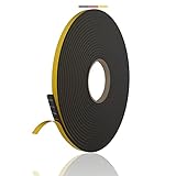 everlar® EPDM Dichtungsband selbstklebend I Profiqualität Made in Germany I 12x6mm 10m I Schaumstoff Klebeband I Fenster- & Türdichtung I Moosgummi Vorlegeband I Dichtband selbstkleb