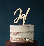 Manschin-Laserdesign Cake Topper, Tortenstecker, Tortefigur Acryl, Tortenständer - Farbwahl - Etagere Hochzeit Hochzeitstorte Ja! (Holz) Art.Nr. 5079