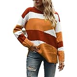 ZYHOOD Damen Langarm Strickpullover Pullover Tops Strickpulli Damen Winterpullover Damen Pullover Langarm V-Ausschnitt Strickpullover Casual Elegante Frauen Einfarbig Gestrickt Pulli Ob