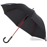 Regenschirm 55 Inch Automatik Stockschirm Groß Für zwei Leute Winddicht Wasserdichter und Schnell Trocknet Reise Golfschirm mit Rutschsicherem Griff Schw