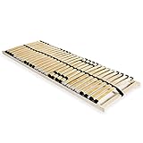 Atlojoys Lattenrost mit 28 Latten 7 Zonen, Lattenrahmen, Gummikappen fixiert, verstellbaren Doppellamellen, 100 x 200