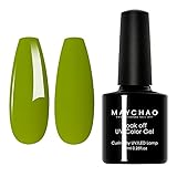 Gel Nagellack Grün, MAYCHAO Shellac Gellack UV 7.3ml Einzelflasche Ungiftiger Gel Nagellack, ​Schellack Nagellack für Nail Art Design Nägel (A537)