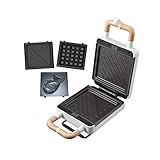 Sandwich Maker ，Waffeleisen ，Panini Toastpresse ，Elektrische Steak Bratpfanne Waffeleisen (Color : White ，Size : Style1) Einstellbare Temp