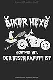 Notizbuch Biker Hexe: liniertes Notizbuch für die Hexe auf dem Motorrad, 6x9 Zoll (ca. DIN A5, 15 x 23 cm) 150 S