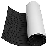 Ejoyous Eva Schaum Boot Bodenbelag, Teakholz Decking Bodenbelag Bodenmatte Boot Yacht Boden rutschfest Matte Selbstklebende Bootsbelag-Matte für Board Floor Yacht 240x90cm(Dunkelgrau)