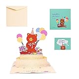 3D-Pop-Up-Grußkarte mit Bären-Motiv, niedliche Tier-Geburtstagskarte, Dankeskarten für Muttertag, Hochzeit, Party, Einladung