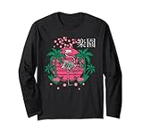 Retro Japan Kanji Skelett Flamingo Paradies Lang