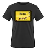 Ortsschild Arbeit - Rente -Herren T-Shirt in Schwarz Gr. S