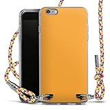 DeinDesign Carry Case kompatibel mit Apple iPhone 6s Plus Hülle mit Band Handykette zum Umhängen bunt orange einfarbig Thermomix