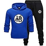 Goku T-Shirt Jungen Herren Hoodie Anzug Herbst Casual Sportswear Mode Goku T Shirt Jungen Crop Sweatshirt Dunkelblau 3XL