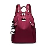 CuteyRain Damen Rucksack, Damen Mode Rucksack College Wind Frauen Rucksack Wild Oxford Tuch Schulter Schultasche Täglich Lässige Damen Große Kapazität Urlaub (Color : Gules, Size : 23cm*13cm*31cm)